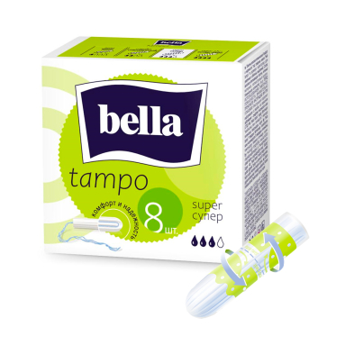 Bella Tampo Comfort and Reliability Super Tampons, 8 Count
