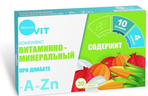 Verrum-vit Diabetes Vitamins: A-Z & Zinc (30 Capsules)