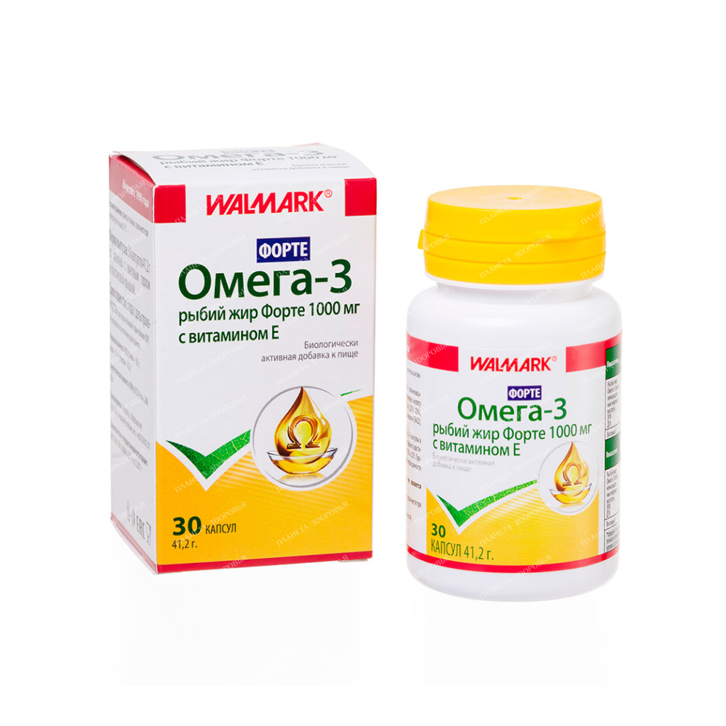 Omega-3 fish oil Forte with vitamin E capsules №30