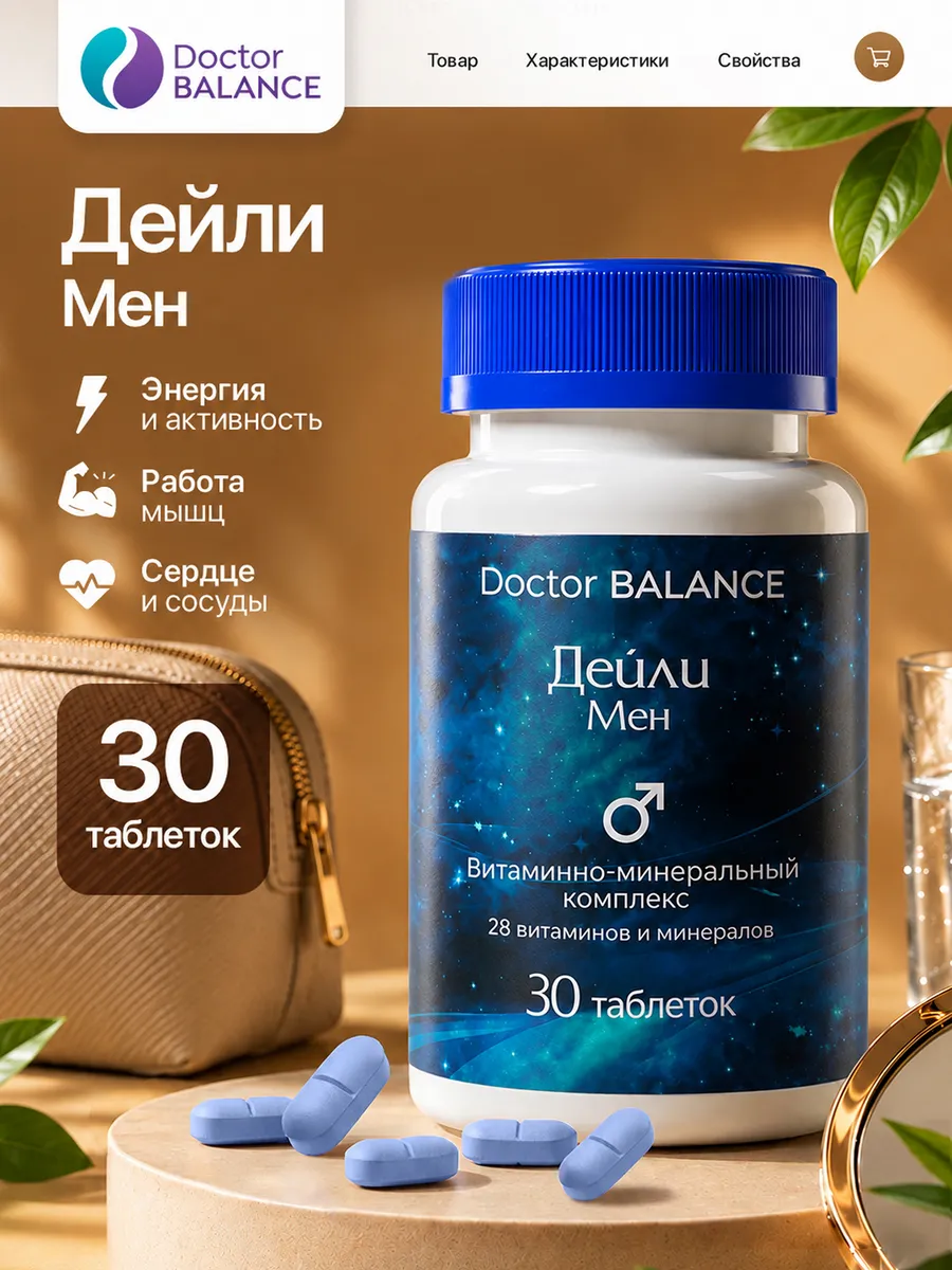 Doctor Balance Daily Men Multivitamin, 30 tablets 30 Count