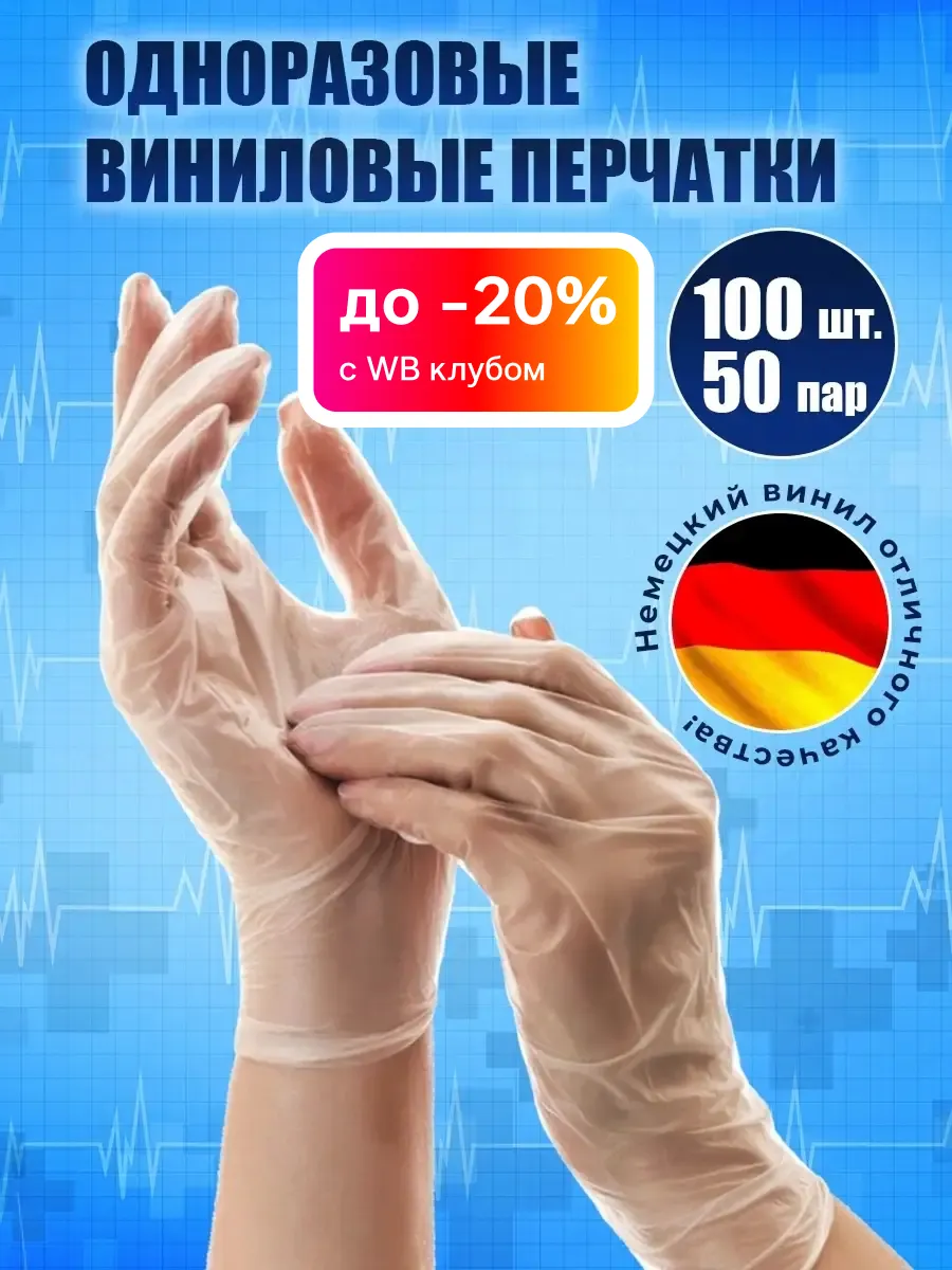 Wally Plastic Vinyl Disposable Gloves 100 Pack