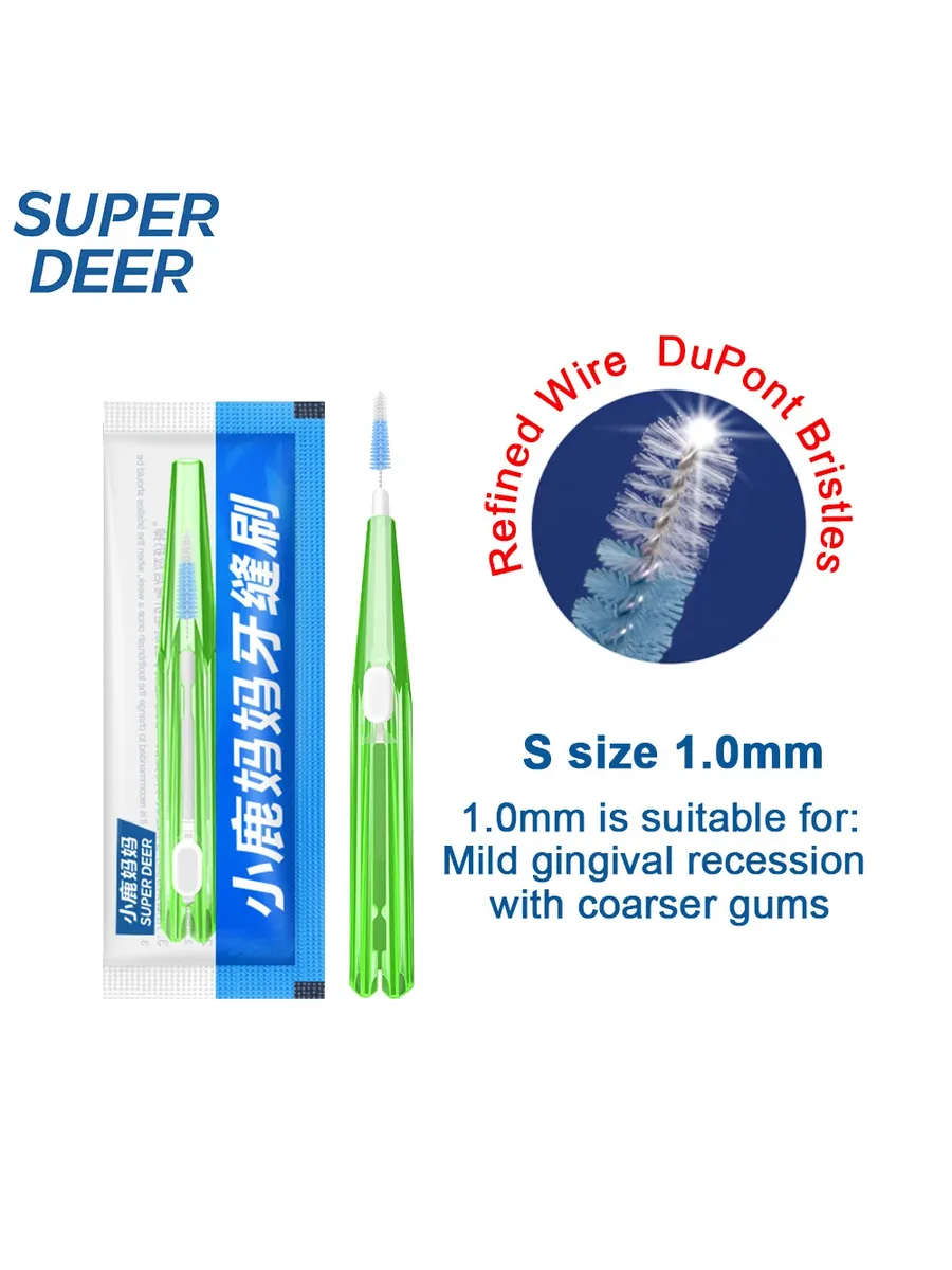 FAWN MUM Interdental Brush S 1.0mm Green 10-Pack