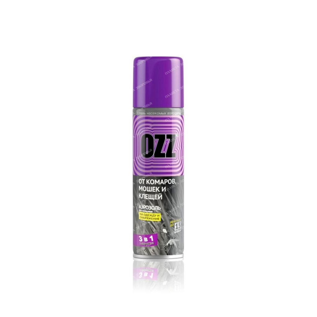 OZZ Repellent-acaricide Aerosol 3 in 1 against mosquitoes, midges and ticks, 150 ml