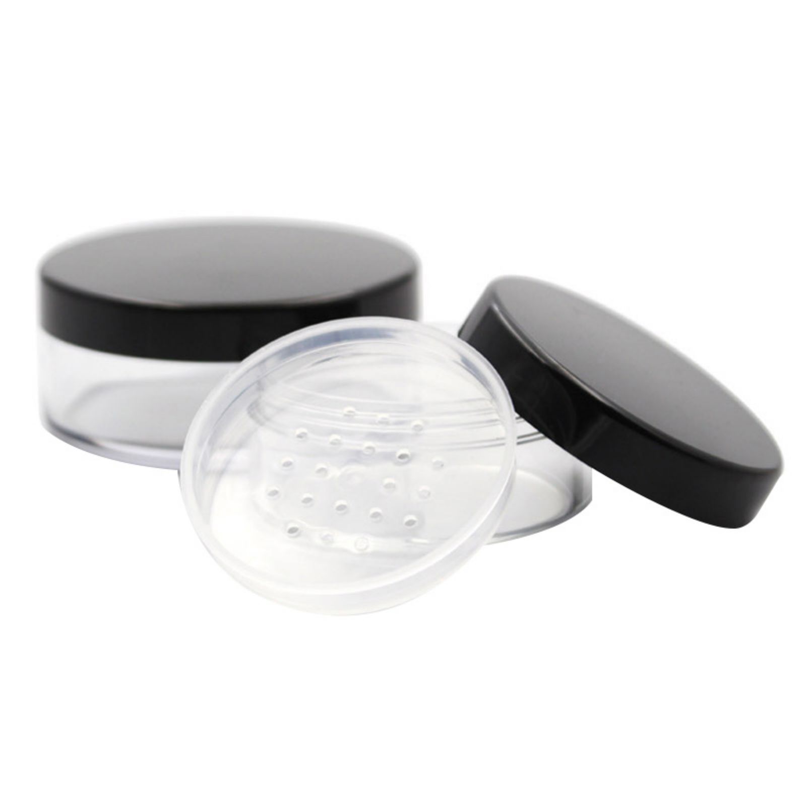 Ivory White Loose Powder Plastic Container, 50 g, 3.7 cm Height