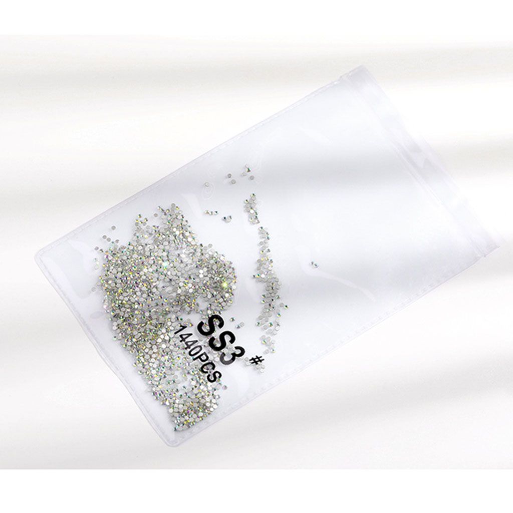 Flatback Rhinestones 1440 Pack AB Transparent Round Glass Nail Diamonds 1.2 mm