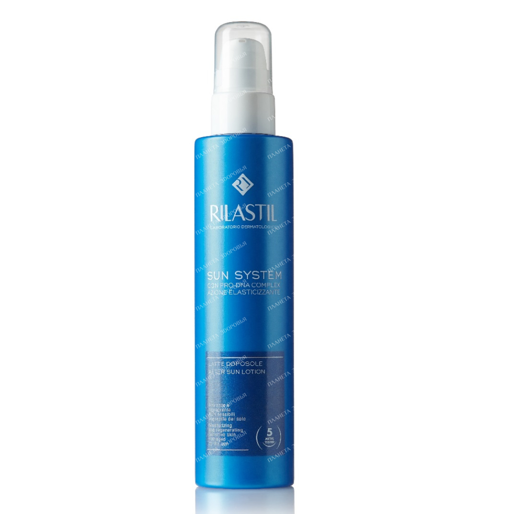 Rilastil SUN SYSTEM After-sun moisturizing lotion with pro-DNA complex for sensitive and sun-damaged skin, 200 ml