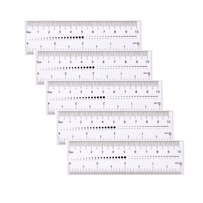 Transparent Flexible Nail Ruler with Caliper, Pack of 5 5 Count