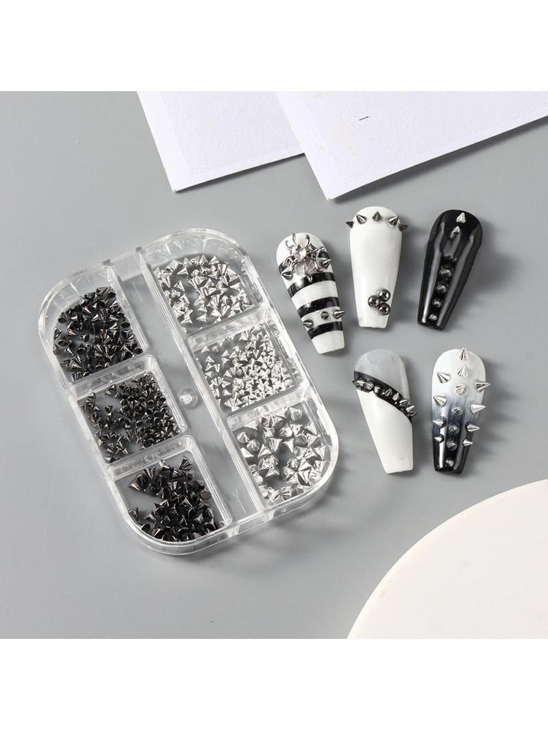 Black and Silver Nail Rivets Decoration 6 Boxes