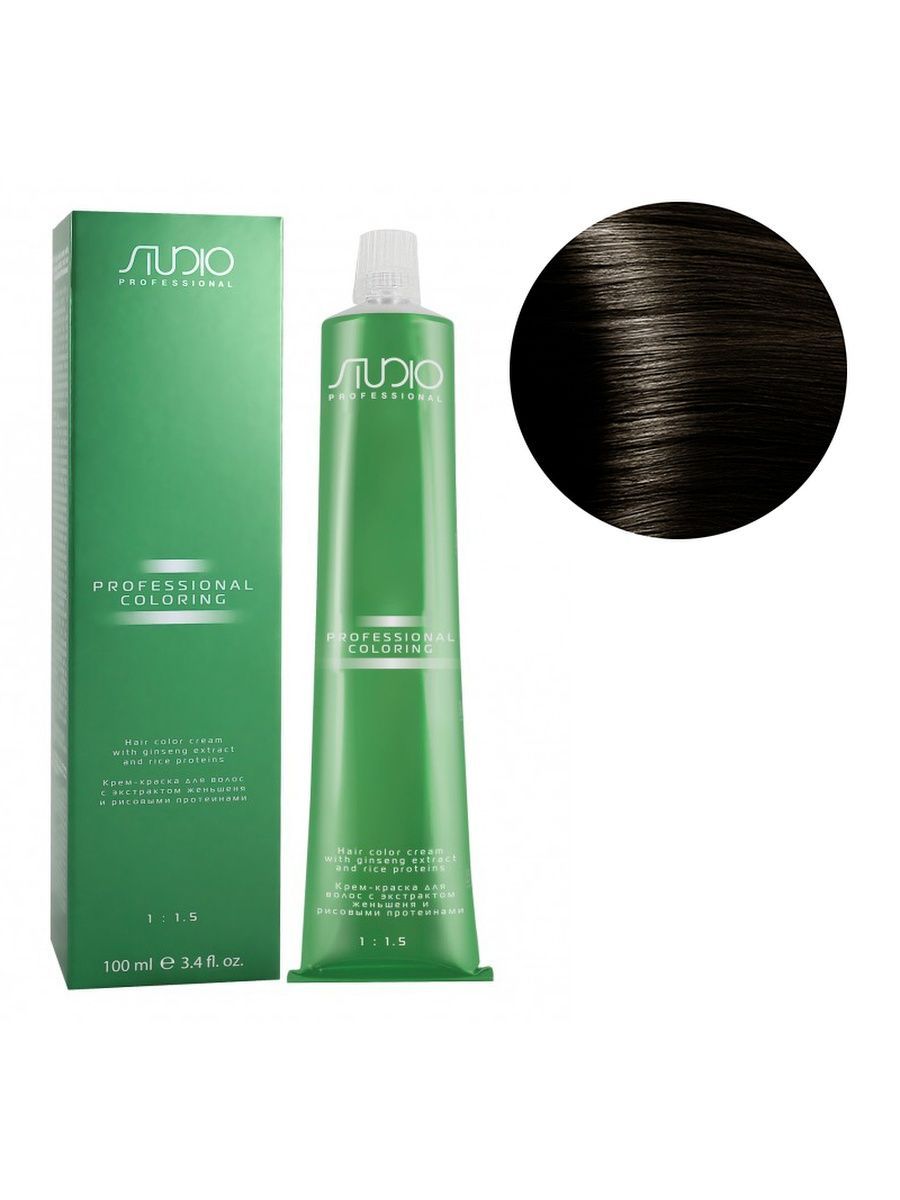Kapous Studio Hair Dye Cream, Ash Brown 4.1, 100ml Shade 4.1