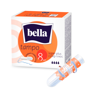 Bella Tampo Comfort and Reliability Super Plus Tampons, 8 Count