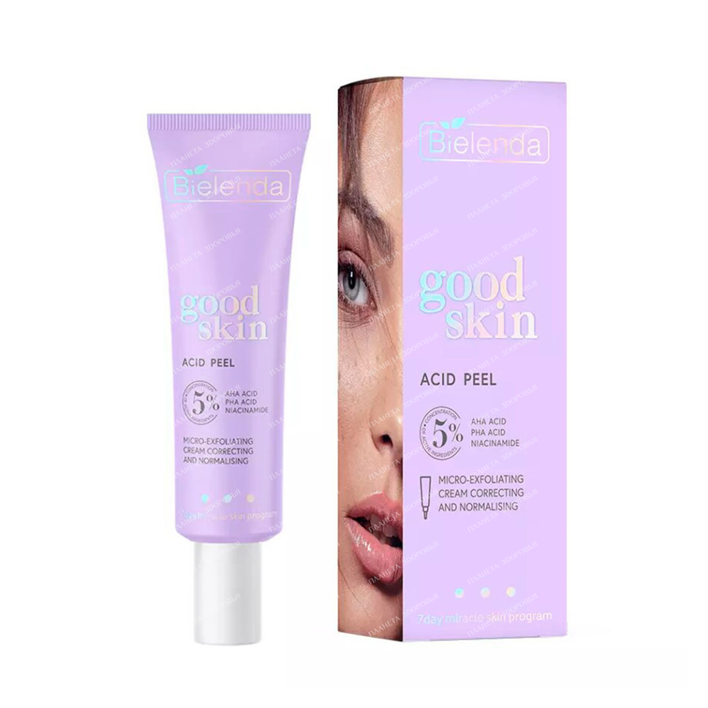 BIELENDA GOOD SKIN ACID PEEL Corrective and normalizing micro-exfoliating cream with AHA + PHA acids and niacinamide, 50ml