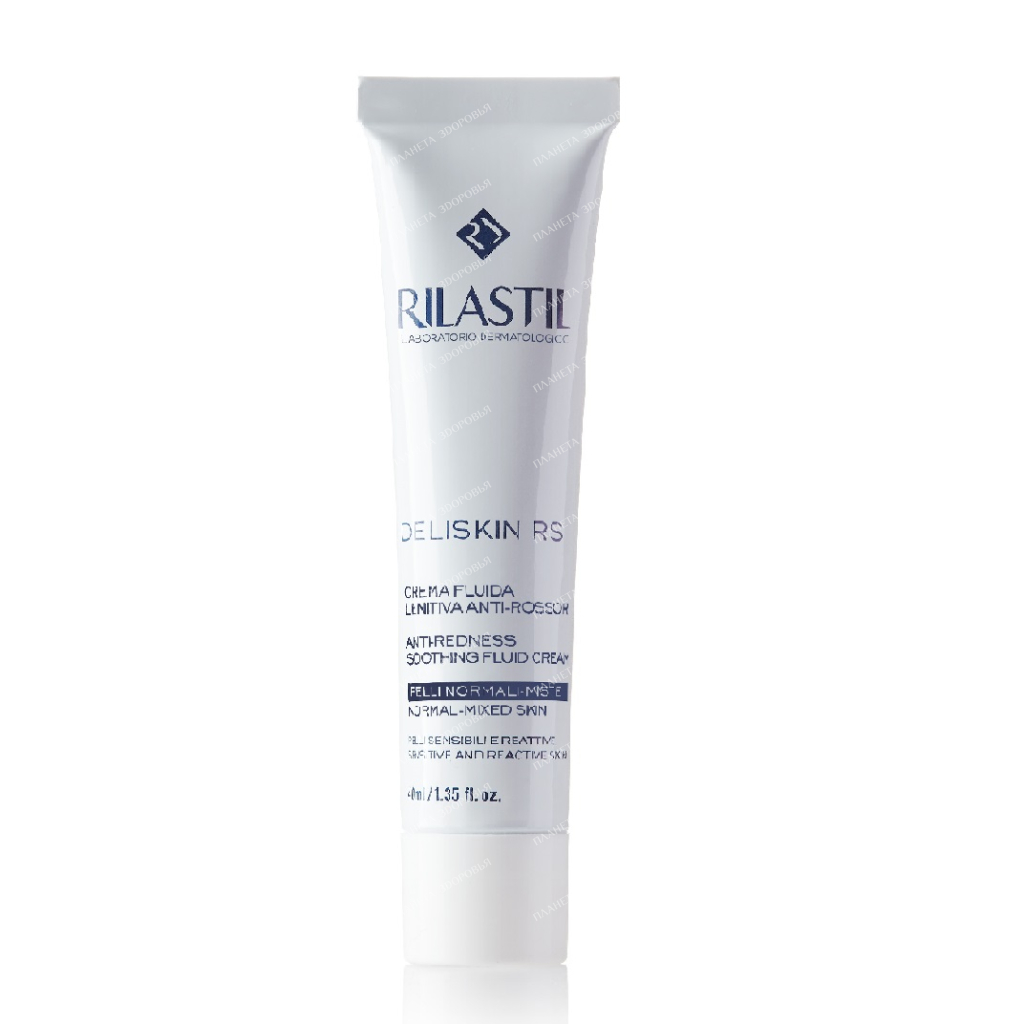 Rilastil DELISKIN RS Anti-Redness Calming Fluid Cream for Normal to Combination Allergy-Prone Skin, 40 ml