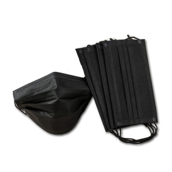 Black 3-Ply Disposable Face Masks (50 Pack)