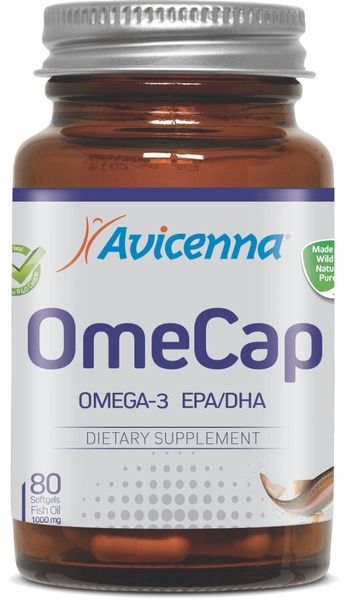 Avicenna OmeCap Omega-3 Triglyceride Fish Oil with Vitamin E - 80 Capsules