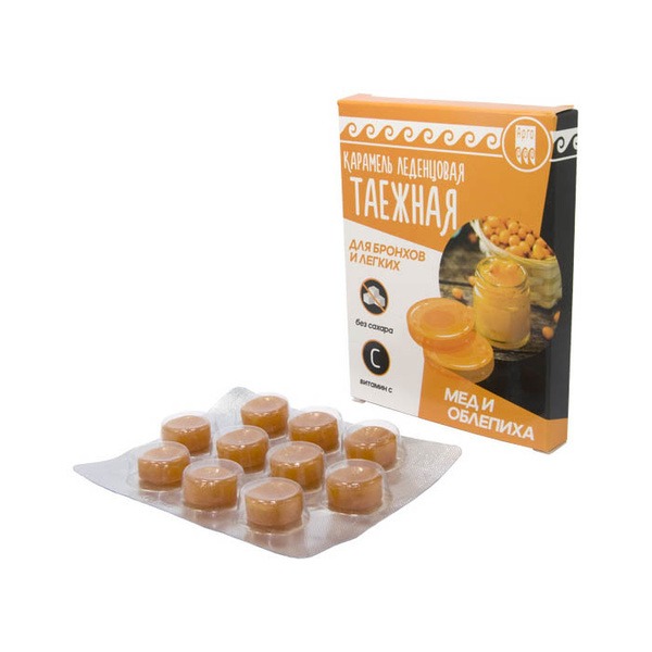 Siberian Honey & Sea Buckthorn Cough Drops for Lungs & Bronchi