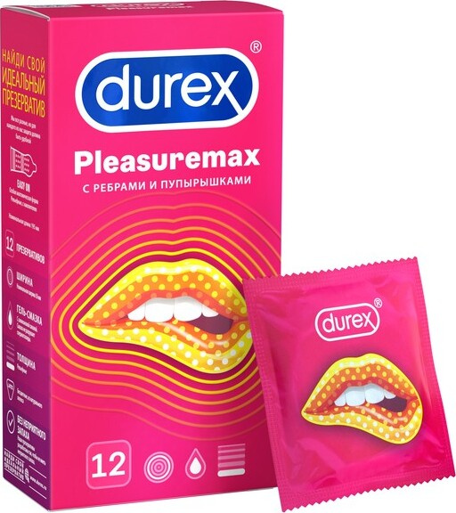 Durex Pleasuremax Condoms, 12 Pack