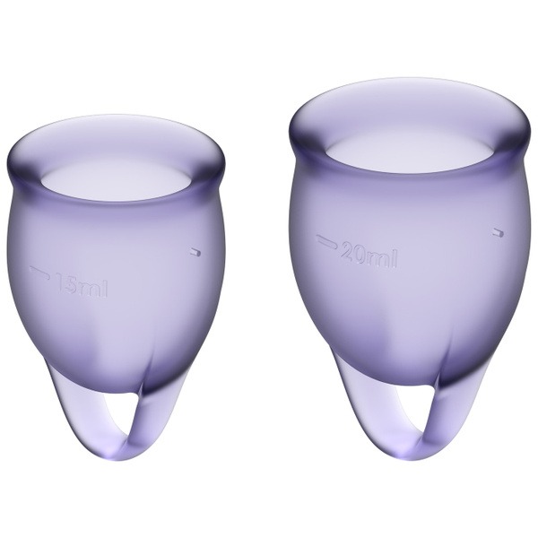 Satisfyer Feel Confident Menstrual Cups (2 Pack, Purple)