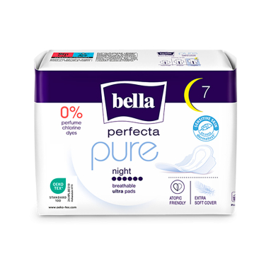 Bella Perfecta Pure Night Sanitary Pads, 7 Count