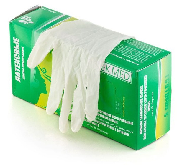 Latex Examination Gloves, Powder-Free, Size Large (White)