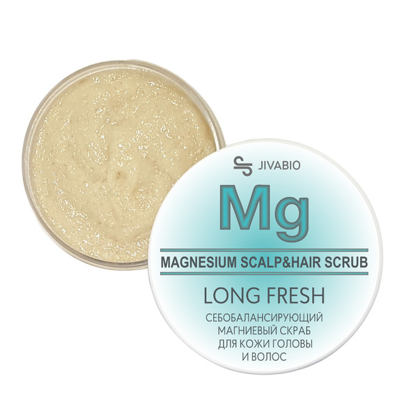 Jivabio Long Fresh Magnesium Anti-Hair Loss Scalp Scrub for Oily Hair (300g)