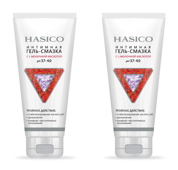 Hasico Lubricating Gel with Lactic Acid (pH 3.7-4.0): 2-Pack, 100ml Each