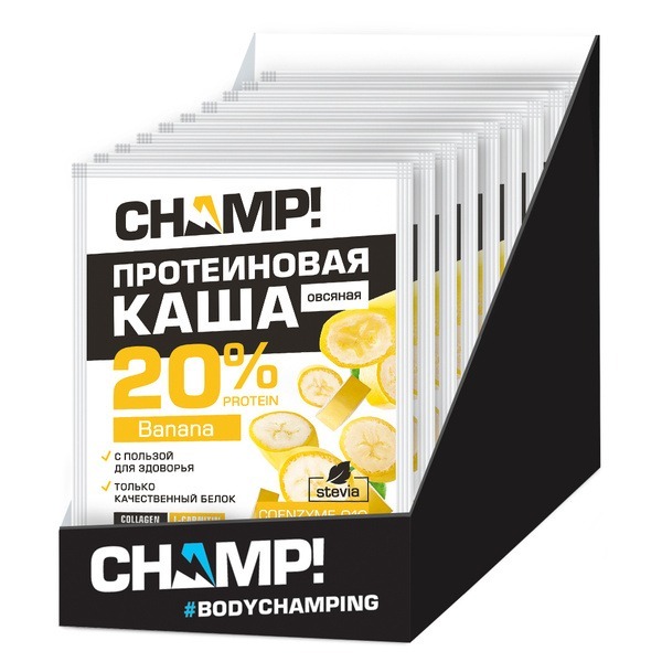 High-Protein Banana Oatmeal (40g Sachets, 10 Pack) with CoQ10 - Leovit