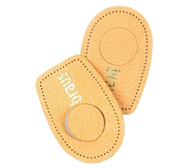 Orthotic Heel Cups for Heel Spurs (2 Pack) - Leather Insoles for Men & Women (Sizes 40-46)