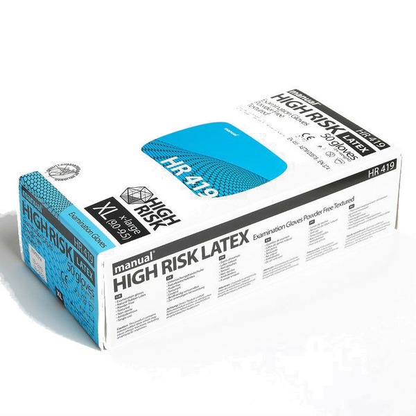 Heliomed HR419 Latex Gloves (XL, 25 Pairs) - Non-Sterile