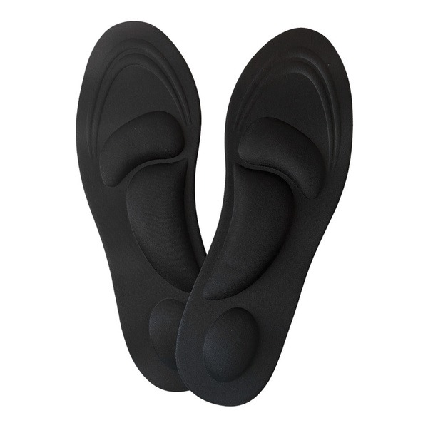 Black Orthotic Insoles (Sizes 40-45) with Arch & Heel Support (1 Pair)