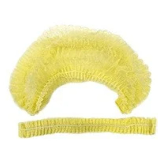 Disposable Bouffant Caps (Yellow), 100 Count