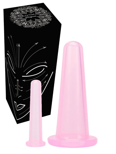 Pink Silicone Face Vacuum Cups for Massage