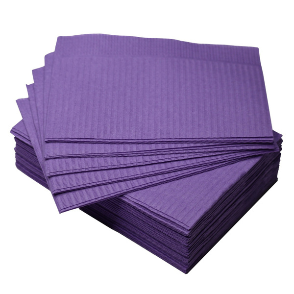 Dental Bibs (33x45cm, 50 Purple, Waterproof)