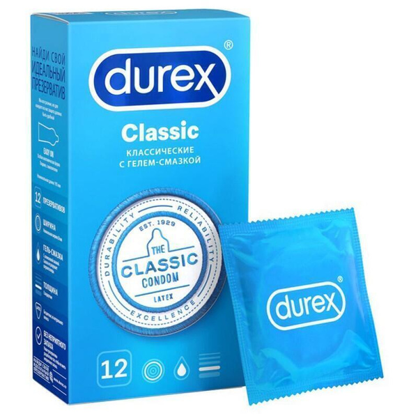 Durex Classic Condoms, 12 Pack