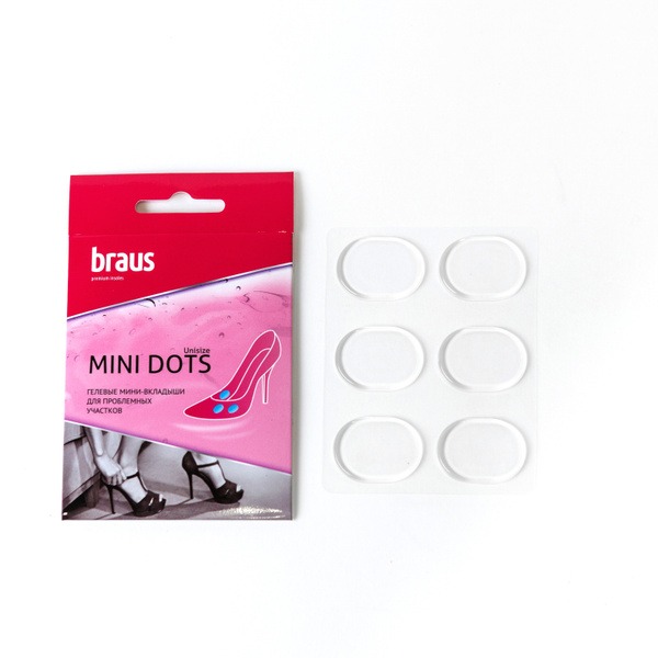 Gel Shoe Inserts: BRAUS MINI DOTS 6-Pack