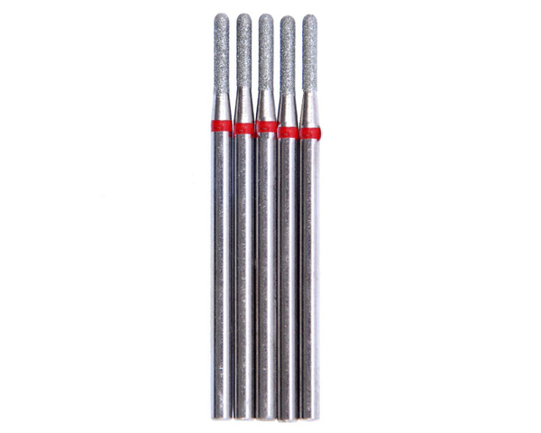 Diamond Grinding Bit 1.6mm Cylinder Round Edge Red Band (10 Pcs)
