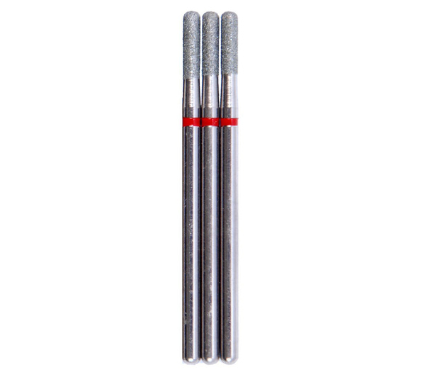 VladMiva Diamond Grinding Bit: 50 Pcs, 2.3mm Cylinder, Rounded Edge, Red Band