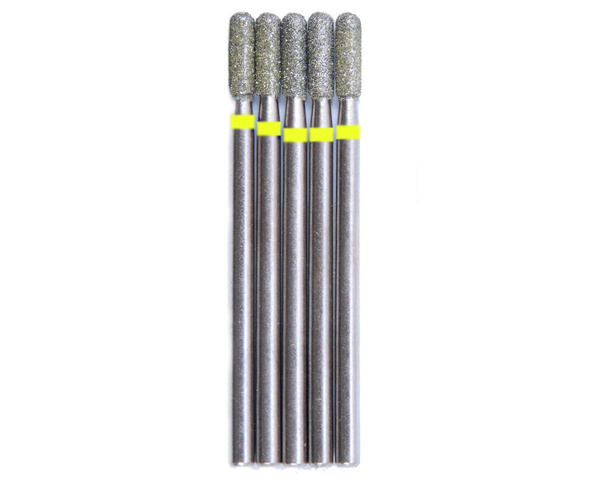 VladMiva: 2.5mm 10ct Diamond Burr - Rounded Edge Cylinder, Yellow Ring