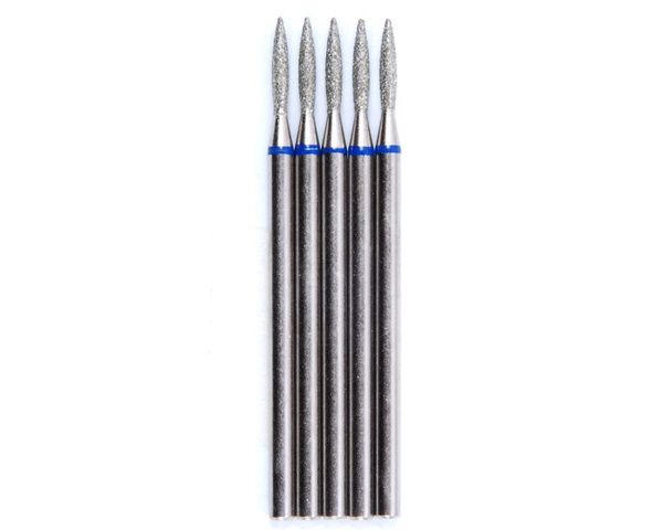 Diamond Bur Set - 50pc Blue Band Flame Bur, 1.6mm Shank