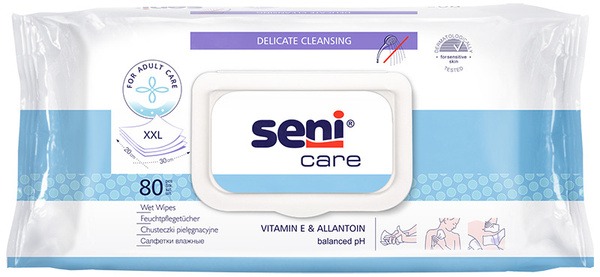 Seni Care Wet Wipes with Vitamin E & Allantoin (80 Count)
