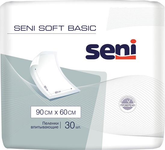 Seni Soft Basic Adult Diapers: 90x60cm, 30 Count