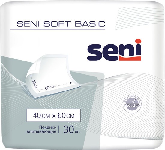 Seni Soft Basic Adult Diapers: 40x60cm, 30 Count