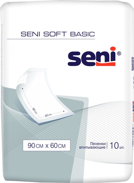Seni Soft Basic Adult Diapers: 90x60cm, 10 Count