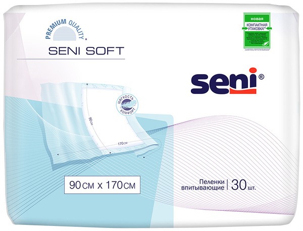 Seni Soft Medical Disposable Absorbent Underpads - 90x170cm, 30 Count