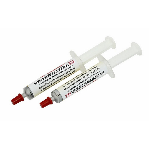 REXANT 221 Silicone Grease, High-Temp (+350°F), 2ml Syringe (09-3955)