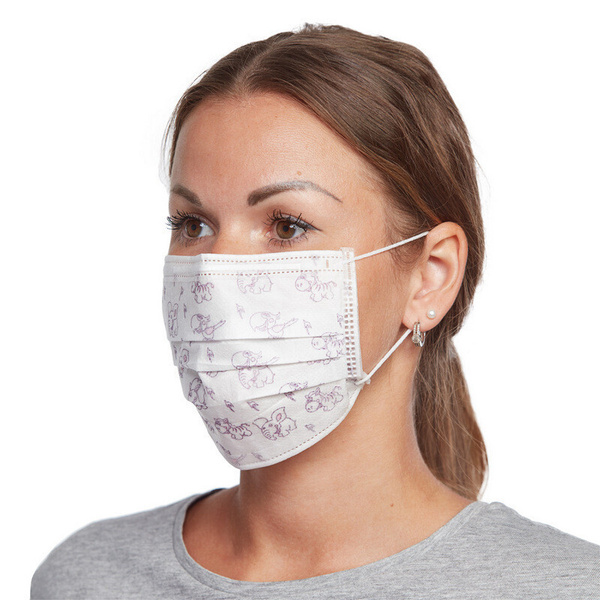 Disposable 3-Ply Face Masks with Print (100 Pack)