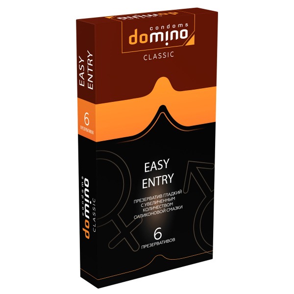 Domino Classic Condoms: Easy-On, Silky Smooth with Extra Silicone Lubrication (6 Pack)