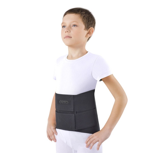 Kids' Reinforced Lumbar-Sacral Support Belt with Rigid Stays - Orto KPK 100det, Size XS