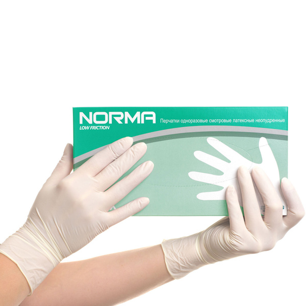 Norma Latex Medical Gloves (50 Pairs): Powder-Free, Double Chlorinated, Textured, Low Friction