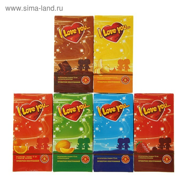Fruit Mix Flavored I Love You Condoms (12 Pack)