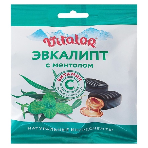 Vitalor Eucalyptus-Menthol Cough Drops with Vitamin C, 60g